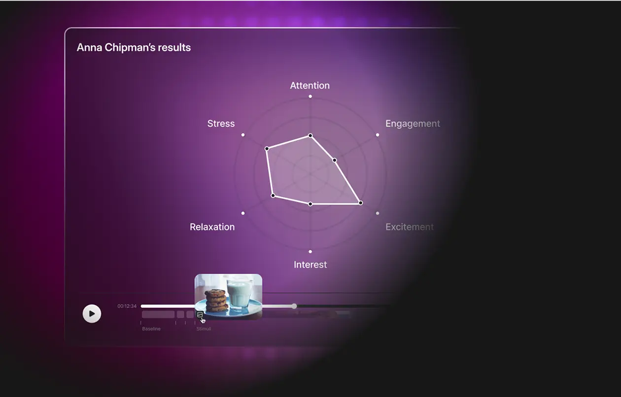 Video still of a woman eating a cookie