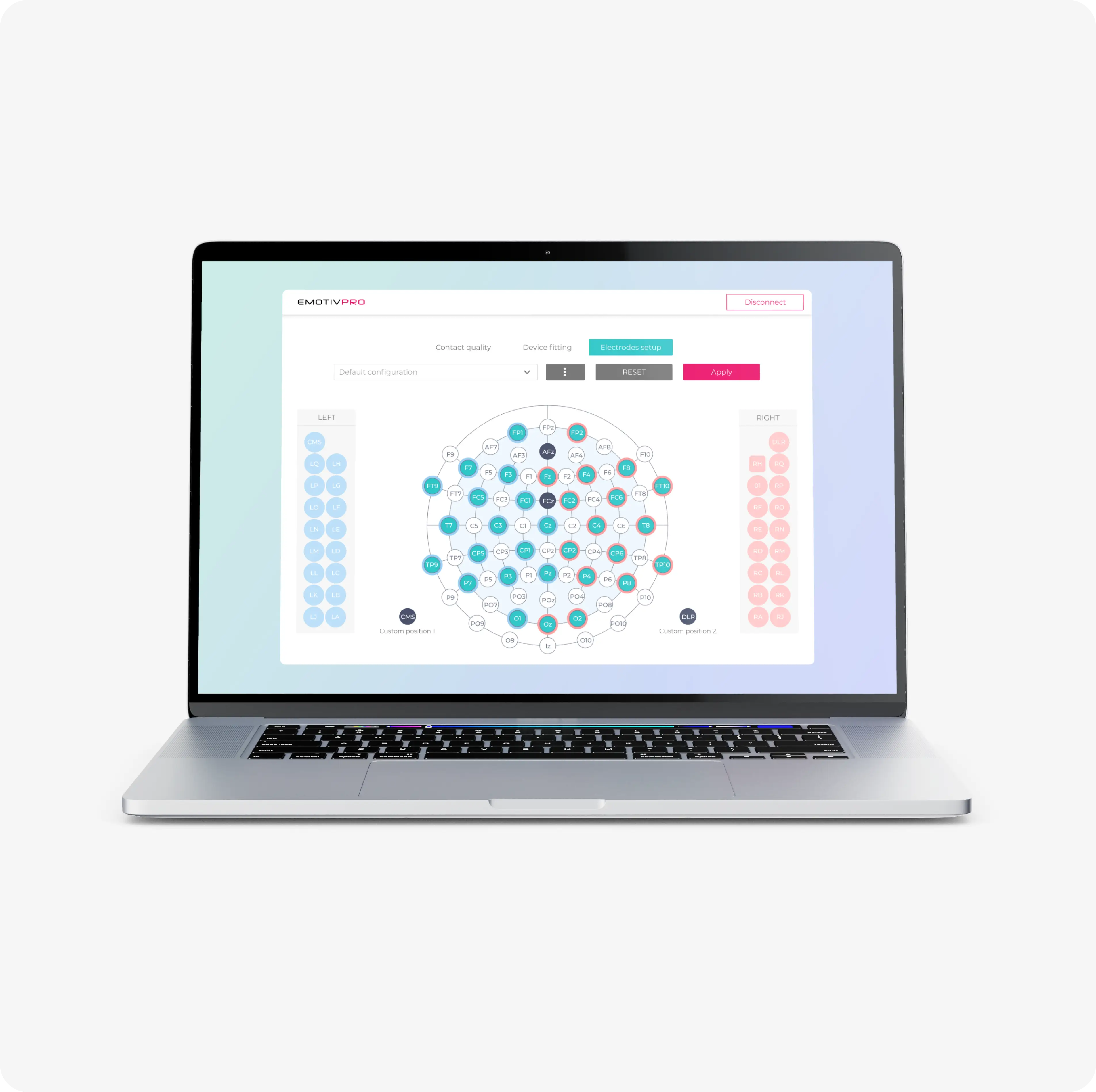 EmotivPRO Desktop - a laptop displaying a screen of PRO Desktop